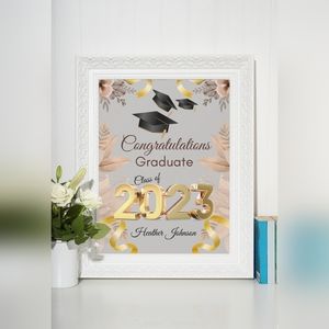 Custom Wall Art Print/Gift for 2023 Graduate, Graduation, Congratulations